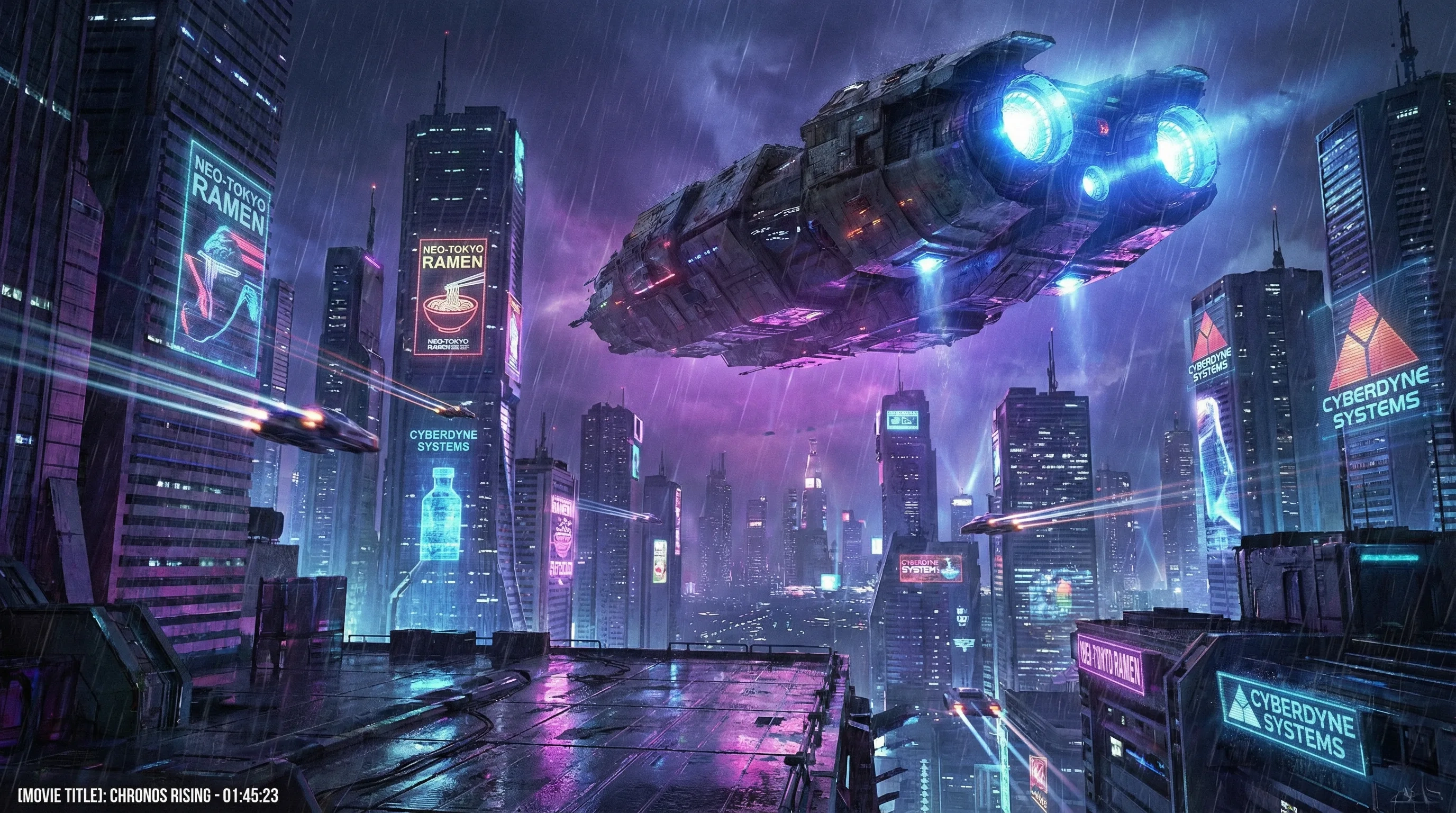 阿黑颜科幻动作大片未来城市战斗场景